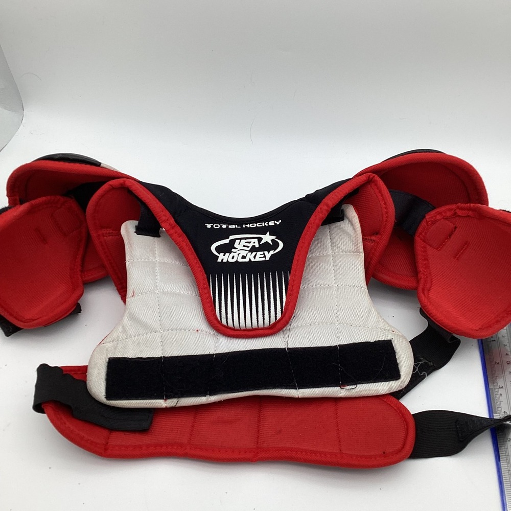 USA Hockey Youth S/L Red Black Shoulder Protective Gear